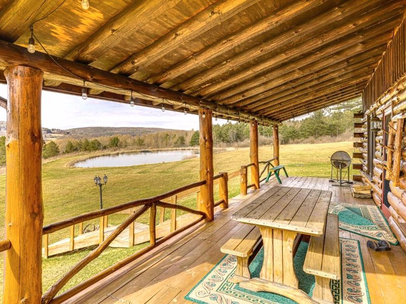 Log Cabin with Pond and Trail Access in Almond!の写真